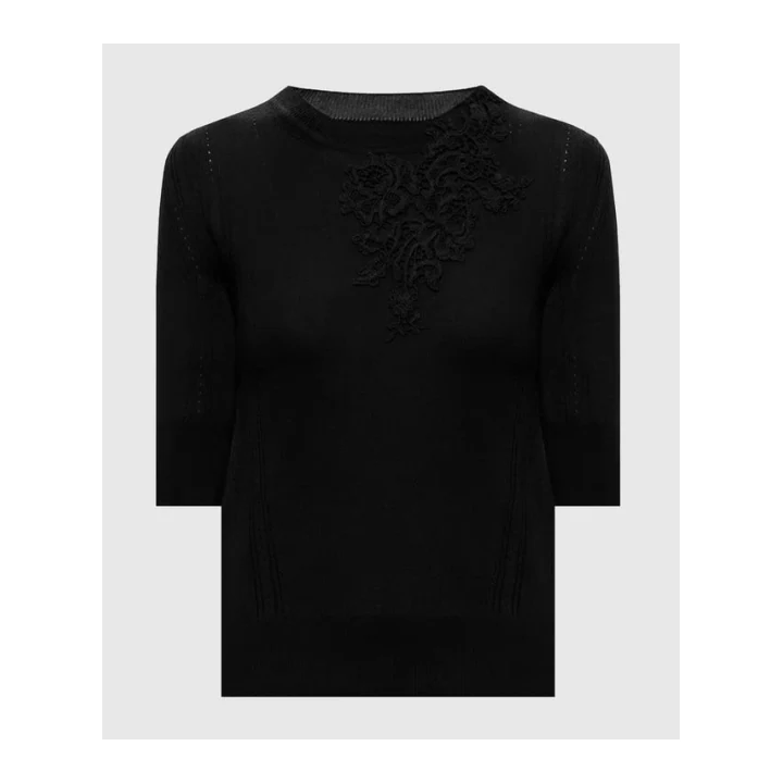 Ermanno Scervino Life Чёрный джемпер с короткими рукавами D494L503APLYY