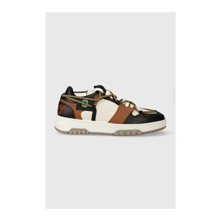 Шкіряні кросівки Off Play SORRENTO 1 BROWN SHELL COGNAC LOW TOP