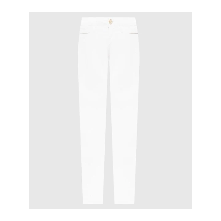 Blugirl Білі вельветові штани slim з логотипом 2409