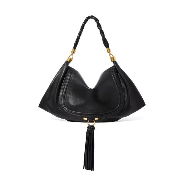 Кожаная сумка Chloé Large Marcie Foulard Hobo — Black