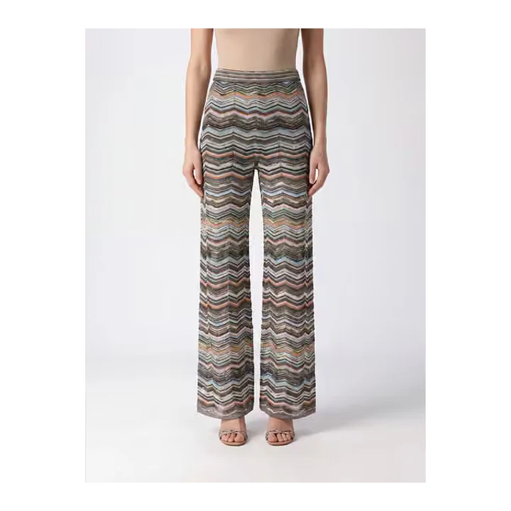 Широкі трикотажні штани Missoni з віскози із зигзагом
