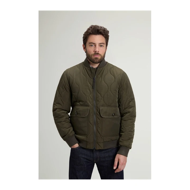 Стёганый бомбер Woolrich Glossy Nylon — Green