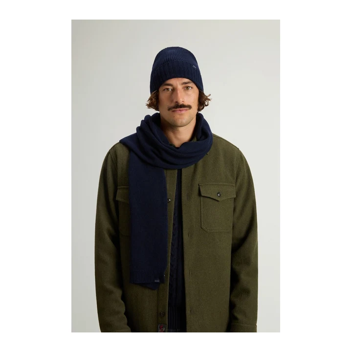 Набор Woolrich: шапка и шарф из смеси мериносовой шерсти — Blue