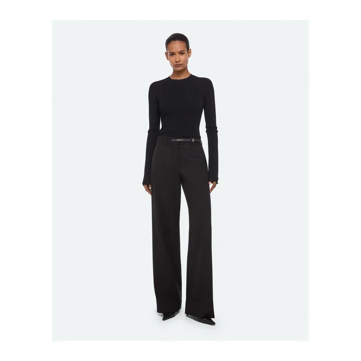 Штани Helmut Lang Wardrobe Belted із вовняного габардину