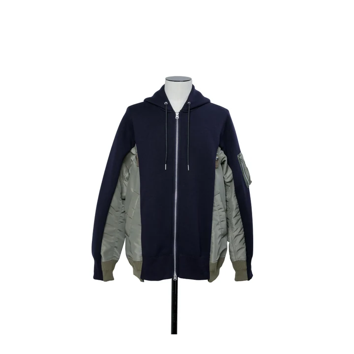 Худи sacai Sponge Sweat × Nylon Twill