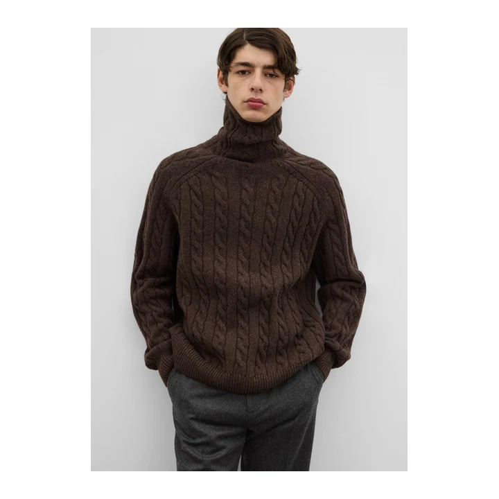 Водолазка TOTEME Raglan Cable — Brown Melange