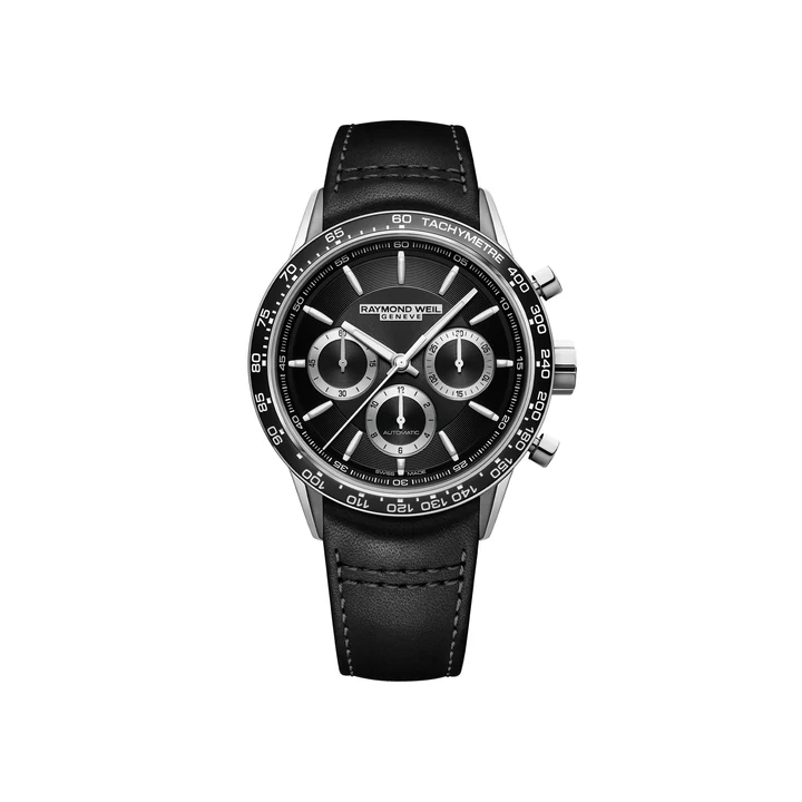 Автоматический хронограф Raymond Weil Freelancer Men's Automatic Chronograph Leather Strap Watch, 43 mm