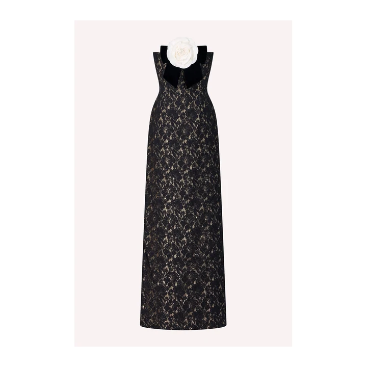 Платье Richard Quinn Strapless Rose Column Dress