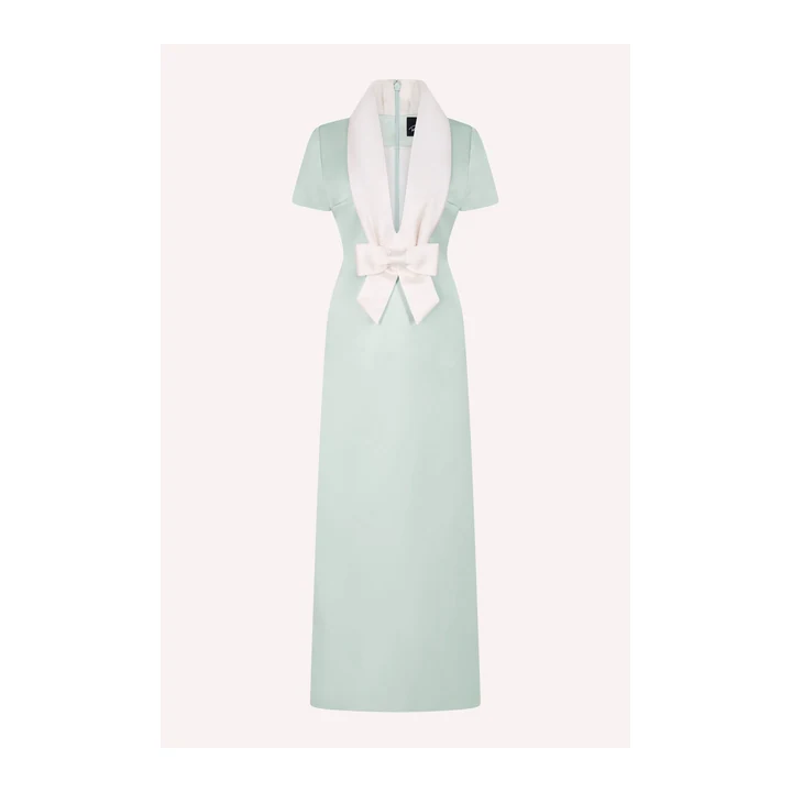 Вечернее платье Richard Quinn Runway Bow Dress Long Mint Satin