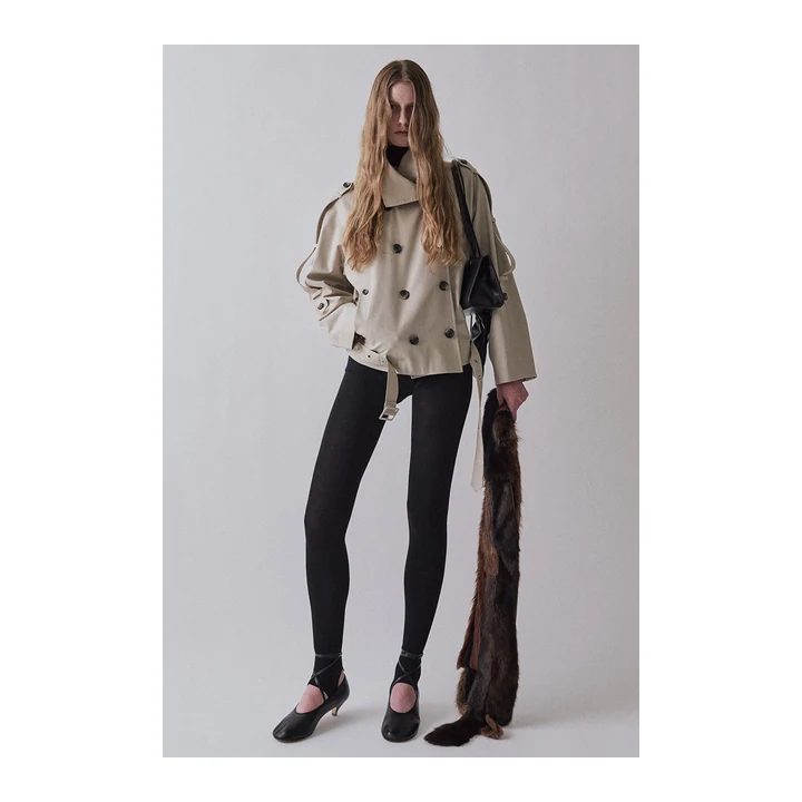 Короткое пальто Rokh High Neck Double Breasted Short Coat [Trench Beige]