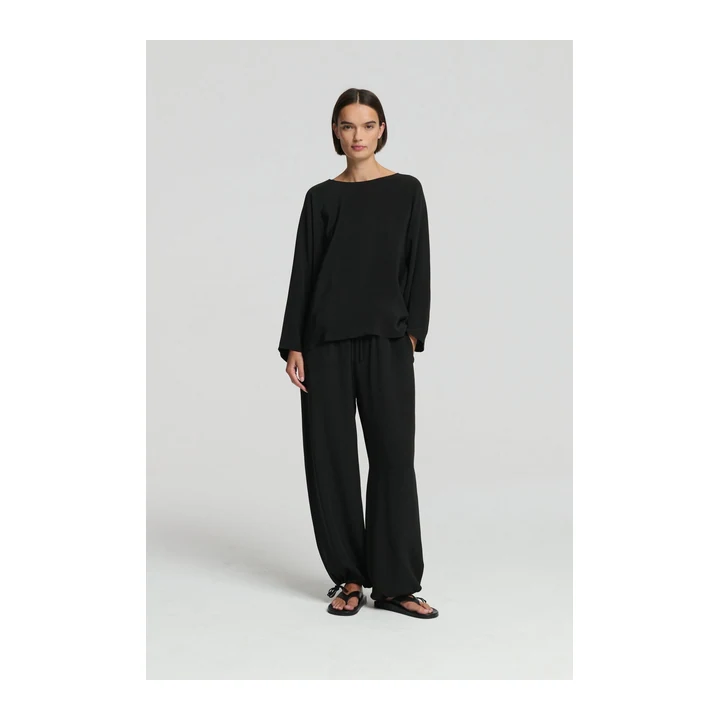 Брюки Asceno Kos Trouser Black Heavy Silk Crepe