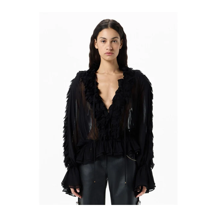 Шифоновая блуза с воланами Blumarine NF6025T667922222