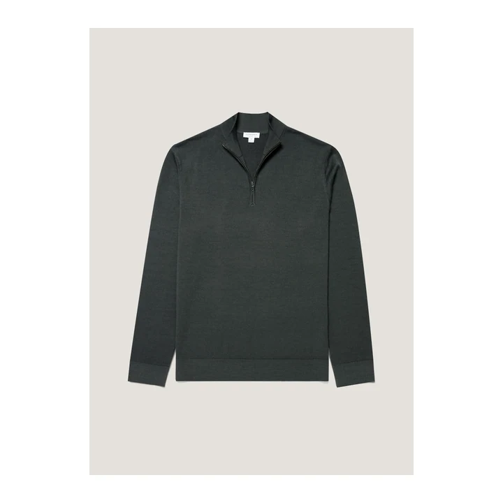 Мужской джемпер Extra-Fine Merino Half Zip цвета Slate Green