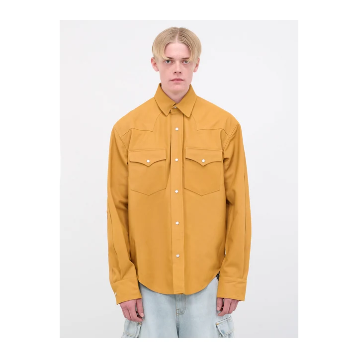 Кожаная рубашка VTMNTS Western Leather Shirt (VL16SH100C-CARAMEL)