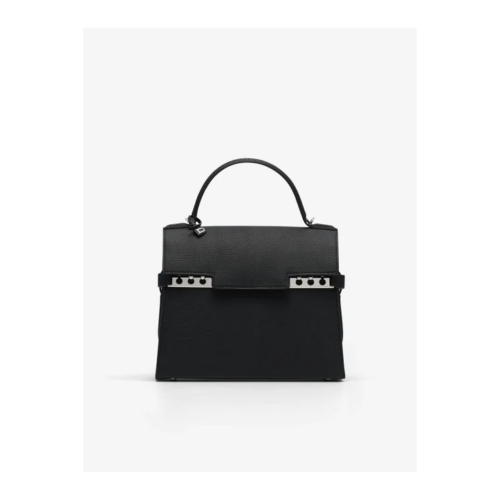 Кожаная сумка Delvaux Tempête MM Crispy Calf — Black