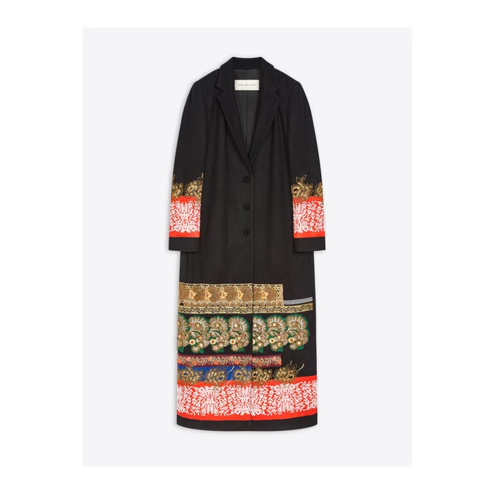 Шерстяное пальто Dries Van Noten с вышивкой