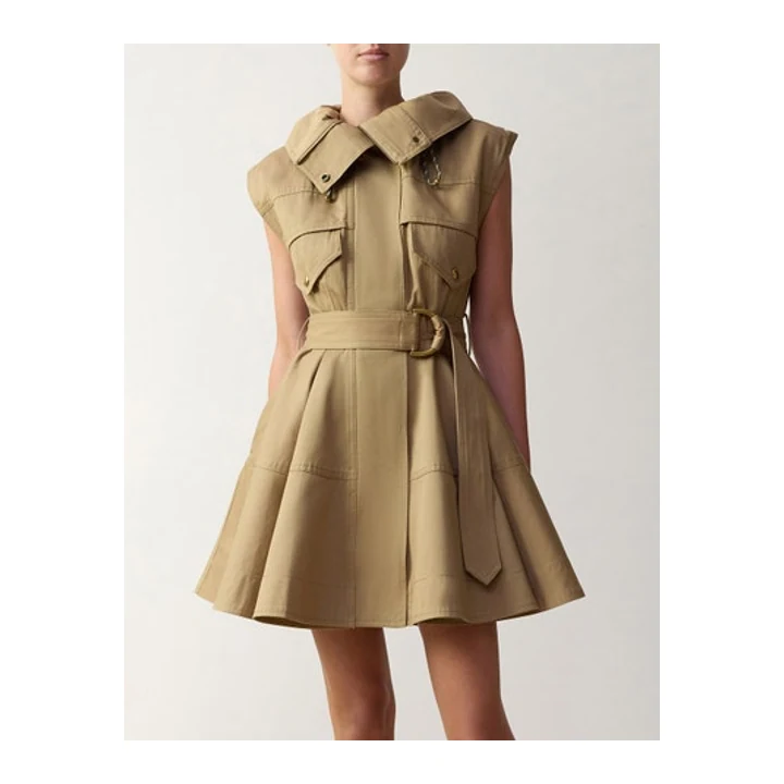 Мини-платье Zimmermann Clash Drill Utility — Khaki