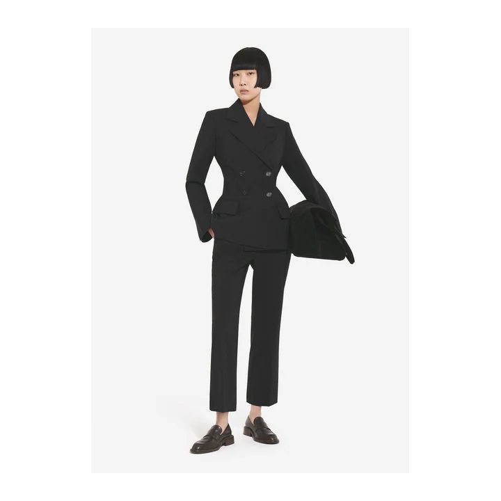 Жакет Double Breasted Fitted Blazer in Wool - Black