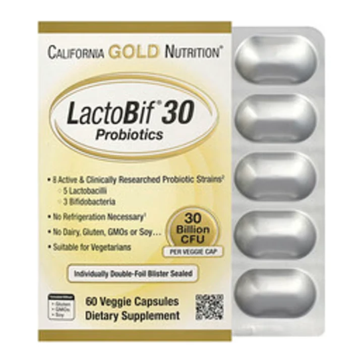 California Gold Nutrition LactoBif 30, 60 капсул