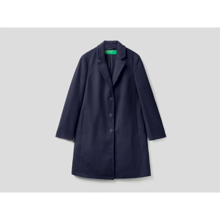 Темно-синє пальто Benetton із вовни