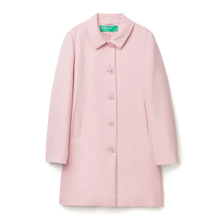 Рожеве демісезонне пальто Benetton