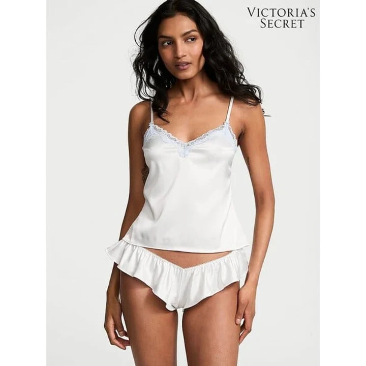 Білий сатиновий комплект Victoria's Secret