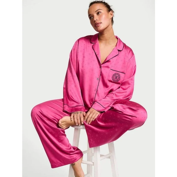 Рожева сатинова піжама Victoria's Secret