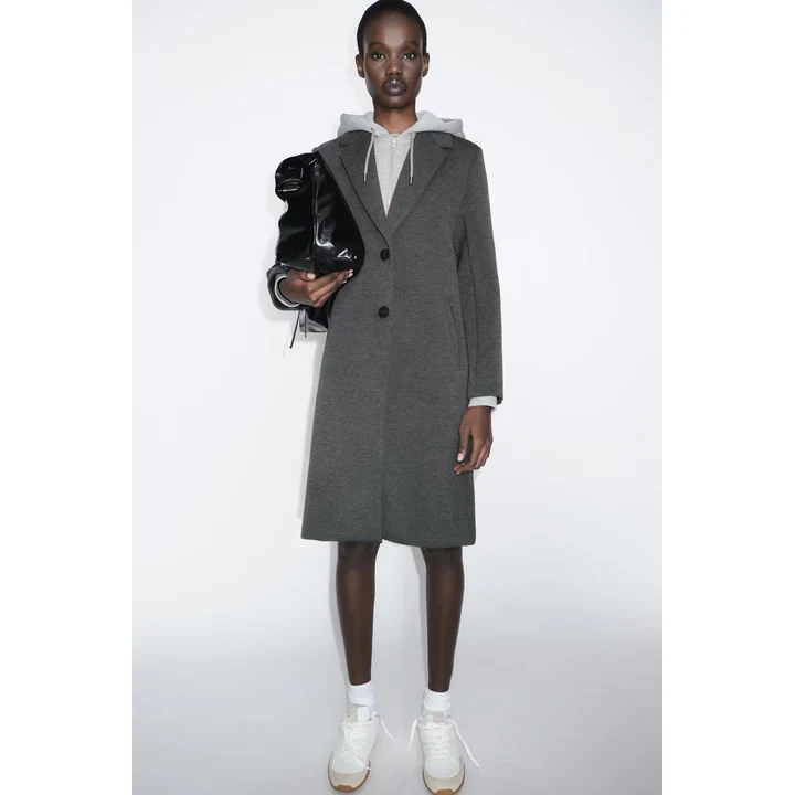 Женское пальто Zara с капюшоном