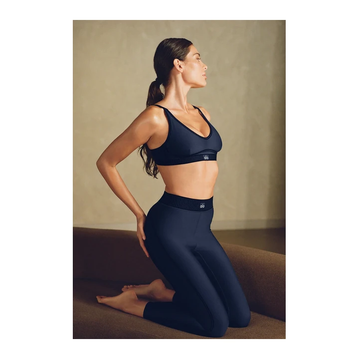 Легинсы Alo Yoga Airlift High-Waist 7/8 Line Up — Navy