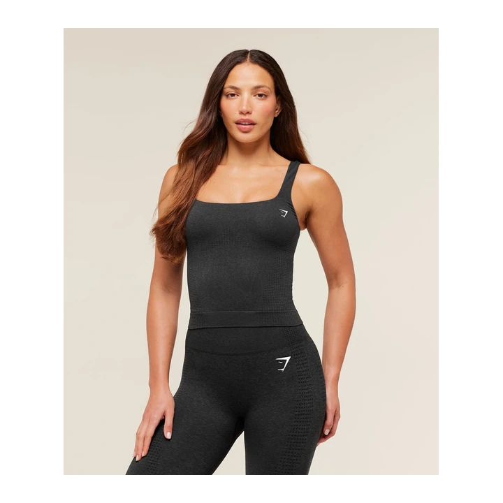 Топ Gymshark Vital Seamless Tank With Shelf — Black Marl