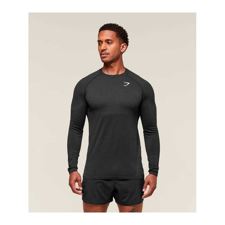 Лонгслив Gymshark Vital Seamless — Black/Silhouette Grey