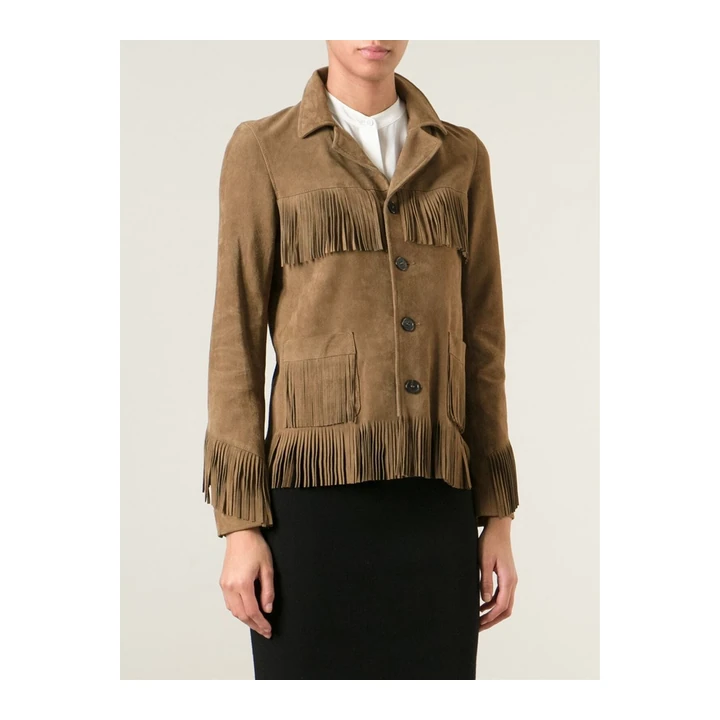 Куртка Saint Laurent Curtis Fringe Jacket