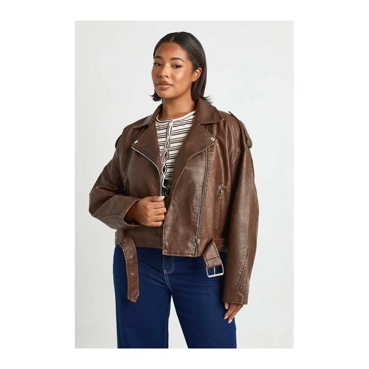 Куртка-косуха Boohoo из искусственной кожи