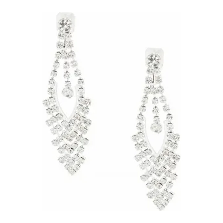 Серьги-клипсы Claire’s Crystal Triple Heart