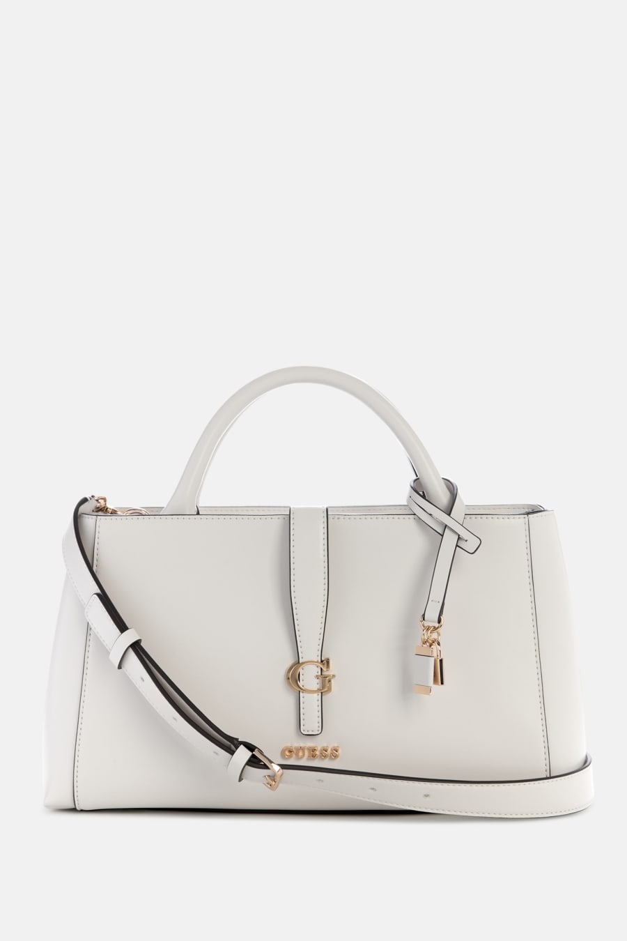 Біла сумка Guess Carrie