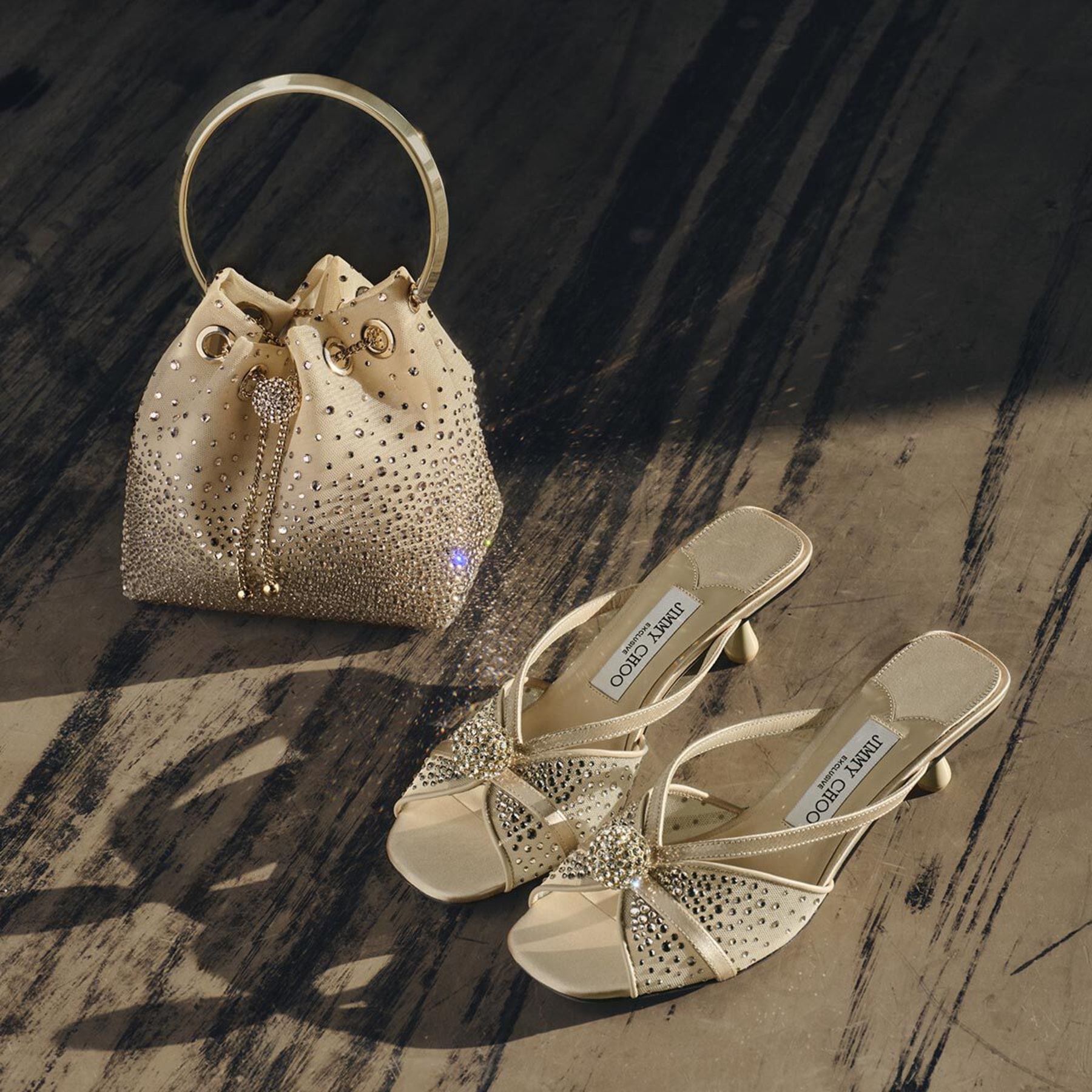 Мюлі та сумка Jimmy Choo Siva з кристалами