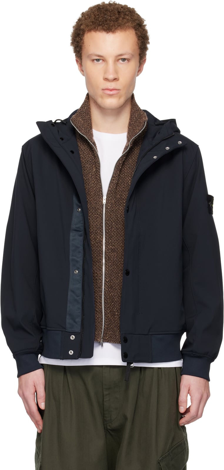 Темно-синя куртка Stone Island