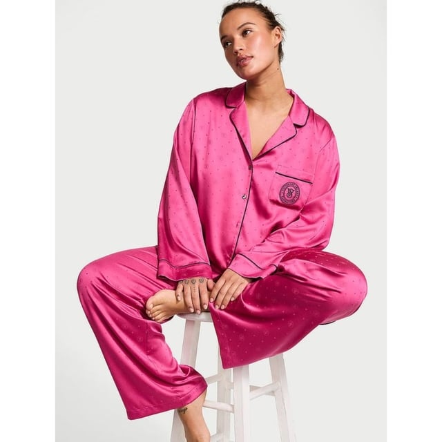 Рожева сатинова піжама Victoria's Secret