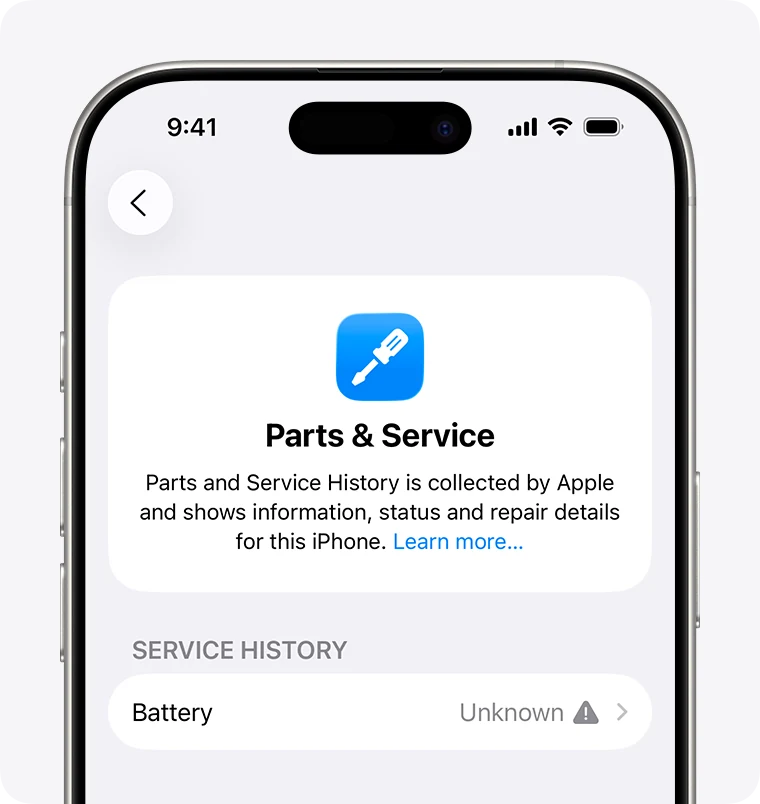 История деталей и обслуживания iPhone
